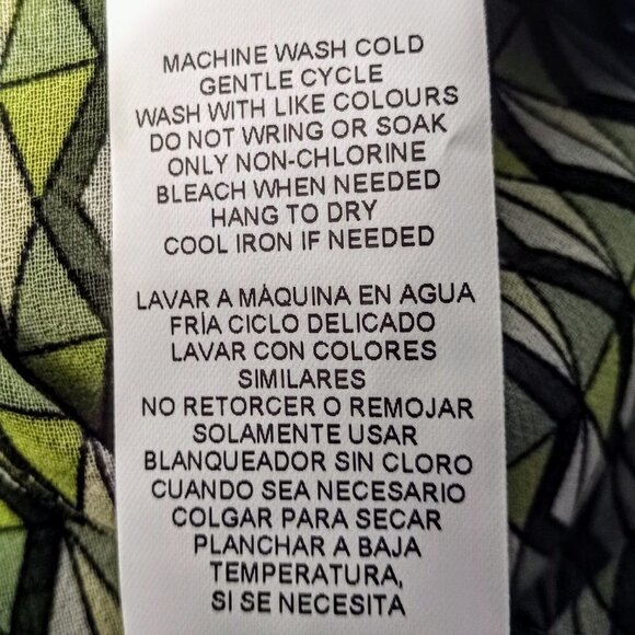 Joe Fresh Sheer Chevron Green Print Top - Picture 7 of 7